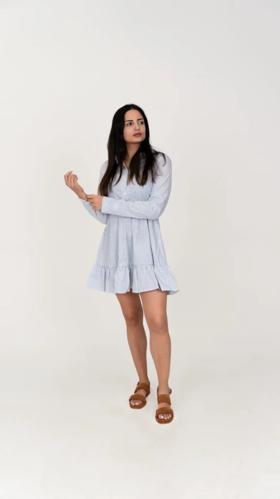 Hera Grey-Blue Dress – görsel 1