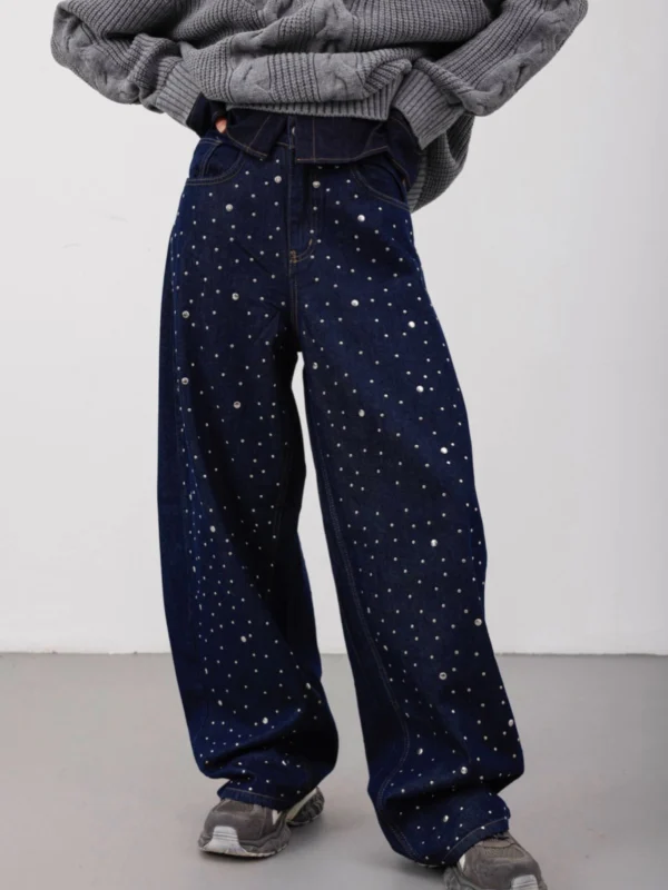 Asta Taşlı Denim Pantolon