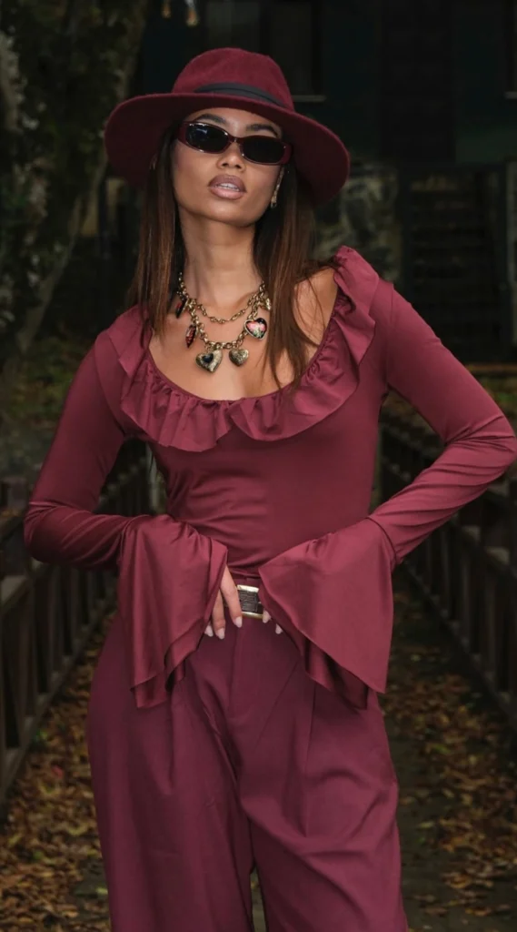 Emma Bordo Bluz – görsel 1