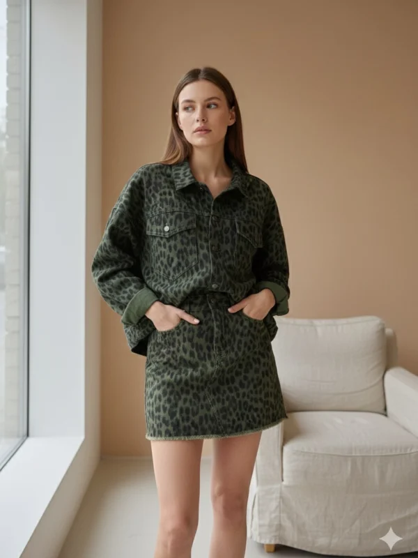 Laura Leopar Desenli Etek