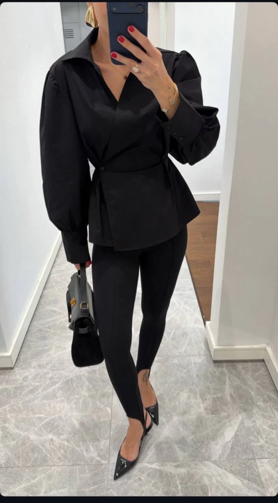 Zoey Siyah Poplin Gömlek – görsel 1